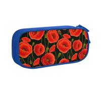 Yyoretp Big Capacity Poppy Flowers Print Pencil Case,Double Layer Zipper Makeup Pouch Pencil Box Organizer.