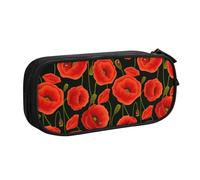 Yyoretp Big Capacity Poppy Flowers Print Pencil Case,Double Layer Zipper Makeup Pouch Pencil Box Organizer.