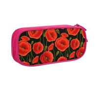 Yyoretp Big Capacity Poppy Flowers Print Pencil Case,Double Layer Zipper Makeup Pouch Pencil Box Organizer.