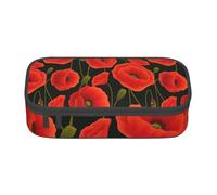 Yyoretp Big Capacity Poppy Flowers Print Pencil Case Large Pencil Pouch Stationery Pen Bag for Office Supplies.