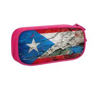 Yyoretp Big Capacity Puerto rico Wallpaper Flag Print Pencil Case,Double Layer Zipper Makeup Pouch Pencil Box Organizer.