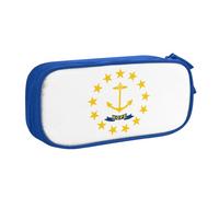 Yyoretp Big Capacity Rhode Island State Flag Print Pencil Case,Double Layer Zipper Makeup Pouch Pencil Box Organizer.