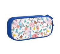 Yyoretp Big Capacity Romantic Fancy Floral Birds Butterfly Print Pencil Case,Double Layer Zipper Makeup Pouch Pencil Box Organizer.