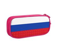 Yyoretp Big Capacity Russian Flag Print Pencil Case,Double Layer Zipper Makeup Pouch Pencil Box Organizer.