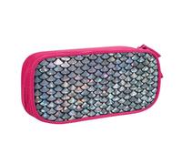 Yyoretp Big Capacity Silver Fish Scale Print Pencil Case,Double Layer Zipper Makeup Pouch Pencil Box Organizer.