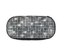 Yyoretp Big Capacity Silver Sequin Sparkle Pattern Print Pencil Case Large Pencil Pouch Stationery Pen Bag for Office Supplies