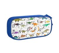 Yyoretp Big Capacity Stylish Learning Alphabets with Dinosaurs Print Pencil Case,Double Layer Zipper Makeup Pouch Pencil Box Organizer.