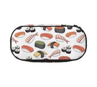 Yyoretp Big Capacity Sushi Print Pencil Case Large Pencil Pouch Stationery Pen Bag for Office Supplies