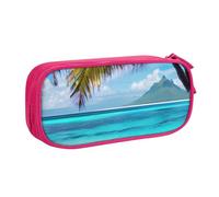 Yyoretp Big Capacity Tahiti Beach Print Pencil Case,Double Layer Zipper Makeup Pouch Pencil Box Organizer.