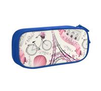 Yyoretp Big Capacity The Paris Tower and a Bicycle Print Pencil Case,Double Layer Zipper Makeup Pouch Pencil Box Organizer.