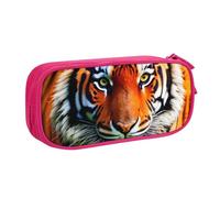 Yyoretp Big Capacity Tiger Stripes Orange Pattern Print Pencil Case,Double Layer Zipper Makeup Pouch Pencil Box Organizer.