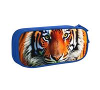 Yyoretp Big Capacity Tiger Stripes Orange Pattern Print Pencil Case,Double Layer Zipper Makeup Pouch Pencil Box Organizer.