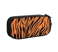 Yyoretp Big Capacity Tiger Stripes Orange Pattern Print Pencil Case,Double Layer Zipper Makeup Pouch Pencil Box Organizer.