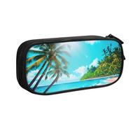 Yyoretp Big Capacity Tropical Ocean Beach Theme Print Pencil Case,Double Layer Zipper Makeup Pouch Pencil Box Organizer.