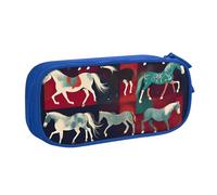 Yyoretp Big Capacity Various Kinds of Horses Print Pencil Case,Double Layer Zipper Makeup Pouch Pencil Box Organizer.