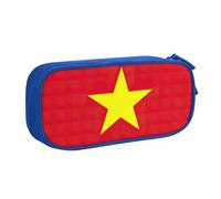 Yyoretp Big Capacity Vietnamese Flag Print Pencil Case,Double Layer Zipper Makeup Pouch Pencil Box Organizer.