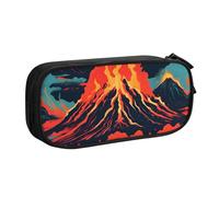 Yyoretp Big Capacity Volcano Print Pencil Case,Double Layer Zipper Makeup Pouch Pencil Box Organizer.