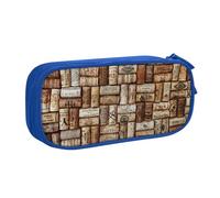 Yyoretp Big Capacity Wine Cork Print Pencil Case,Double Layer Zipper Makeup Pouch Pencil Box Organizer.