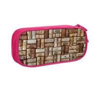 Yyoretp Big Capacity Wine Cork Print Pencil Case,Double Layer Zipper Makeup Pouch Pencil Box Organizer.