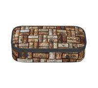 Yyoretp Big Capacity Wine Cork Print Pencil Case Large Pencil Pouch Stationery Pen Bag for Office Supplies.