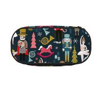 Yyoretp Big Capacity Women_s Nutcracker Ballet Xmas Dance Print Pencil Case Large Pencil Pouch Stationery Pen Bag for Office Supplies