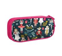Yyoretp Big Capacity Women's Nutcracker Ballet Xmas Dance Print Pencil Case,Double Layer Zipper Makeup Pouch Pencil Box Organizer.