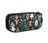 Yyoretp Big Capacity Women's Nutcracker Ballet Xmas Dance Print Pencil Case,Double Layer Zipper Makeup Pouch Pencil Box Organizer.