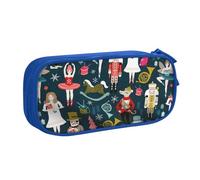 Yyoretp Big Capacity Women's Nutcracker Ballet Xmas Dance Print Pencil Case,Double Layer Zipper Makeup Pouch Pencil Box Organizer.