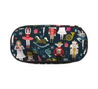 Yyoretp Big Capacity Women's Nutcracker Ballet Xmas Dance Print Pencil Case Large Pencil Pouch Stationery Pen Bag for Office Supplies