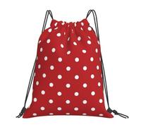 Yyoretp Big white dot Print Drawstring Backpack Sports Gym Beach Sack Dance Yoga Cinch Bag for Women Men