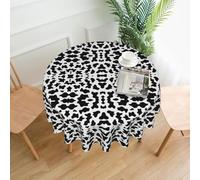 Yyoretp Black and White Cow Print Print Round decorative Tablecloth,water resistanted Tablecloth for Kitchen Wedding,152 cm
