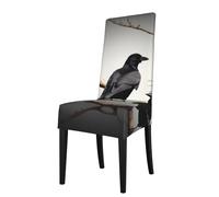 Yyoretp Black Crow Birds on a branch Print Removable Dining Room Chair Protector Slipcovers,Elastic Stretch Chair Protector.