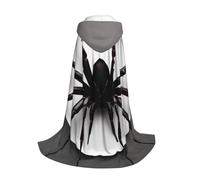 Yyoretp Black Spider Print Hooded Cloak For youngsters with Halloween Christmas Cosplay Hooded Cape Costume