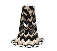 Yyoretp Black White Tan Zigzag Print Hooded Cloak Long Cape for Kids with Carnival Halloween Cosplay Fancy Costume