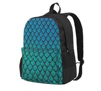 Yyoretp blue fish scale Print Casual Backpack for Women and Men,Large Capacity Travel Work Computer Backpacks