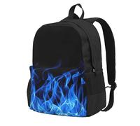 Yyoretp Blue Flame Print Casual Backpack for Women and Men,Large Capacity Travel Work Computer Backpacks