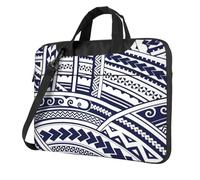 Yyoretp Blue Polynesian Maori Tribal Pattern Print Laptop bag,portable single shoulder laptop Sleeve Case,Compatible with 13-16inch