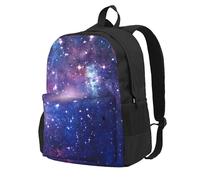Yyoretp Blue & Purple Galaxy Print Casual Backpack for Women and Men,Large Capacity Travel Work Computer Backpacks