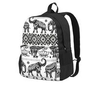Yyoretp Bohemian Elephant Pattern Print Casual Backpack for Women and Men,Large Capacity Travel Work Computer Backpacks