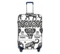 Yyoretp Bohemian Elephant Pattern Print Elastic Luggage Cover, Suitcase Protection Cover with Zipper Fits 18-32 Inch.
