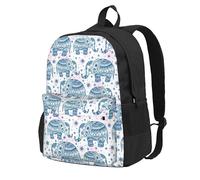 Yyoretp Boho Elephant Print Casual Backpack for Women and Men,Large Capacity Travel Work Computer Backpacks