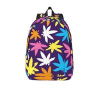 Yyoretp Bright Colorful Weed Pattern Print Fashion Canvas Backpacks,Casual Lightweight Sports Rucksack Travel Multipurpose Bag