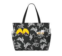 Yyoretp Bunny Rabbit Print Large Beach Bag for Women Waterproof Sandproof Beach Tote Bags Foldable Pool Bag