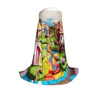 Yyoretp Candy Land Print Hooded Cloak For youngsters with Halloween Christmas Cosplay Hooded Cape Costume