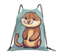 Yyoretp Cartoon Cute Otters Print Drawstring Backpack Sports Gym Beach Sack Dance Yoga Cinch Bag for Women Men
