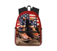 Yyoretp Casual Laptop American Flag with Cowboy Boots Print Backpack,Classic backpack for Travel Work,Lightweight bookbags