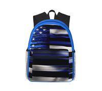 Yyoretp Casual Laptop American Thin Blue Line Flag Print Backpack,Classic backpack for Travel Work,Lightweight bookbag