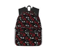 Yyoretp Casual Laptop Black White and Red Roses Print Backpack,Classic backpack for Travel Work,Lightweight bookbag