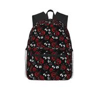 Yyoretp Casual Laptop Black White and Red Roses Print Backpack,Classic backpack for Travel Work,Lightweight bookbags