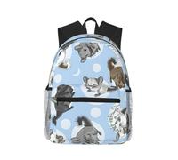 Yyoretp Casual Laptop Blue Chinchillas And Moon Print Backpack,Classic backpack for Travel Work,Lightweight bookbags
